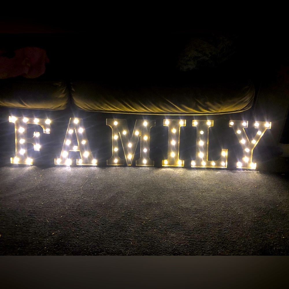 6 piece light up FAMILY sign
